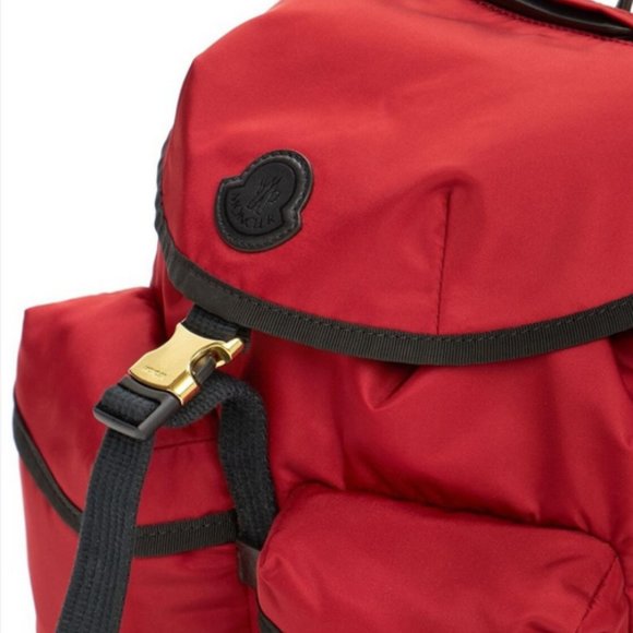 NEW MONCLER Large Dauphine Nylon Backpack In Red - Picture 10 of 13